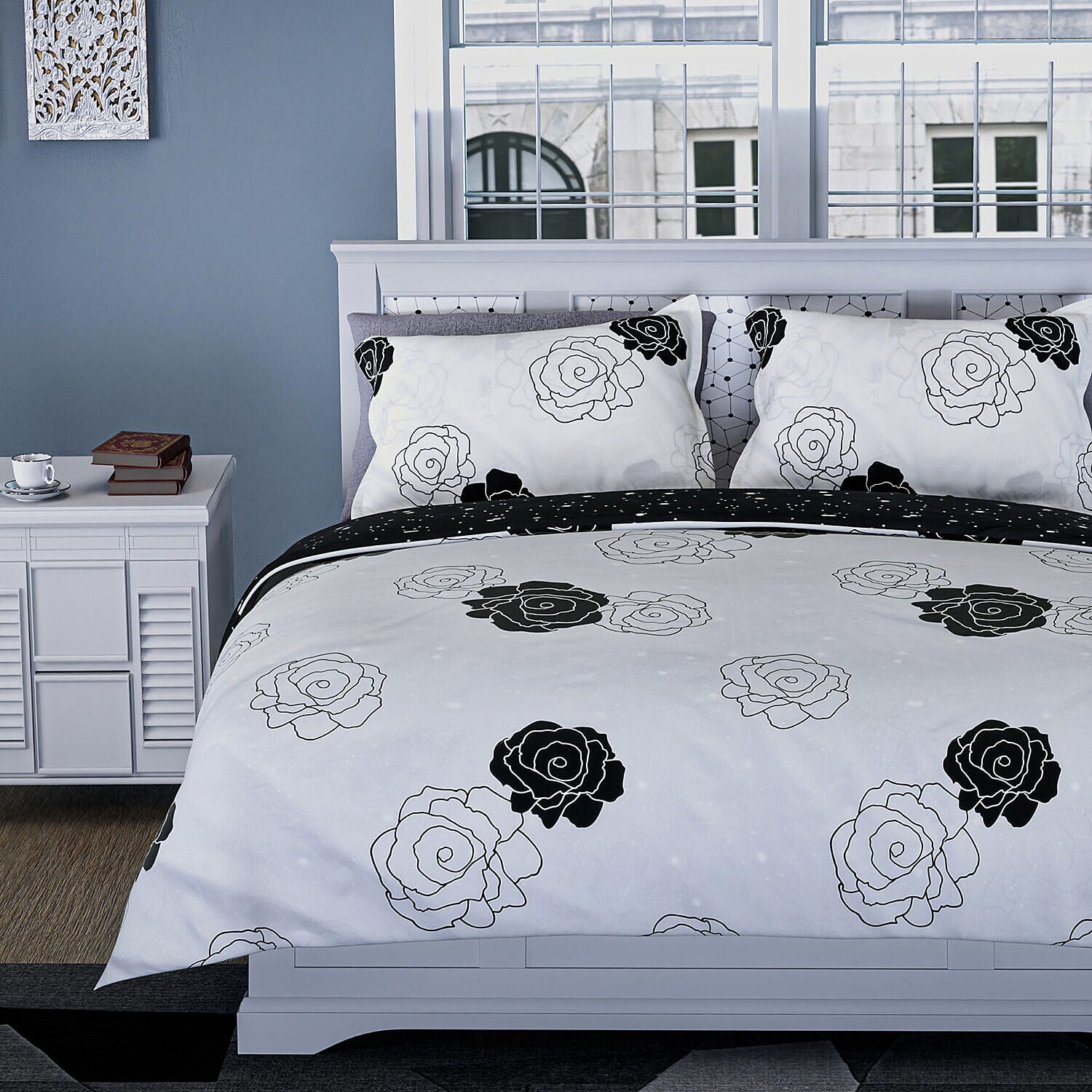 Branch Patterned Duvet Cover with 2 Pillowcases (Size 200x200 Cm) - Ivory