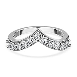 D'Joy Moissanite Wishbone Ring in Sterling Silver