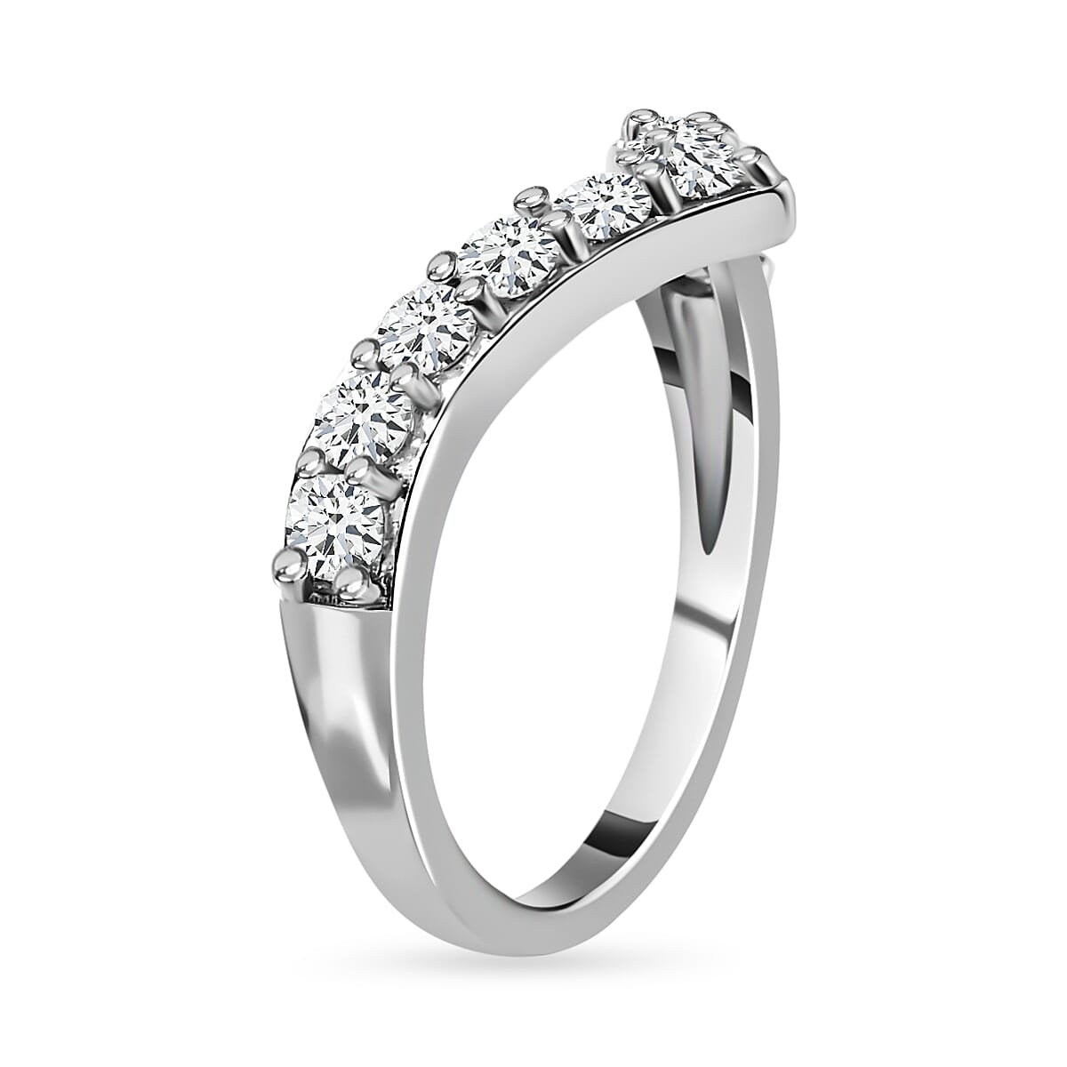 D'Joy Moissanite Wishbone Ring in Sterling Silver