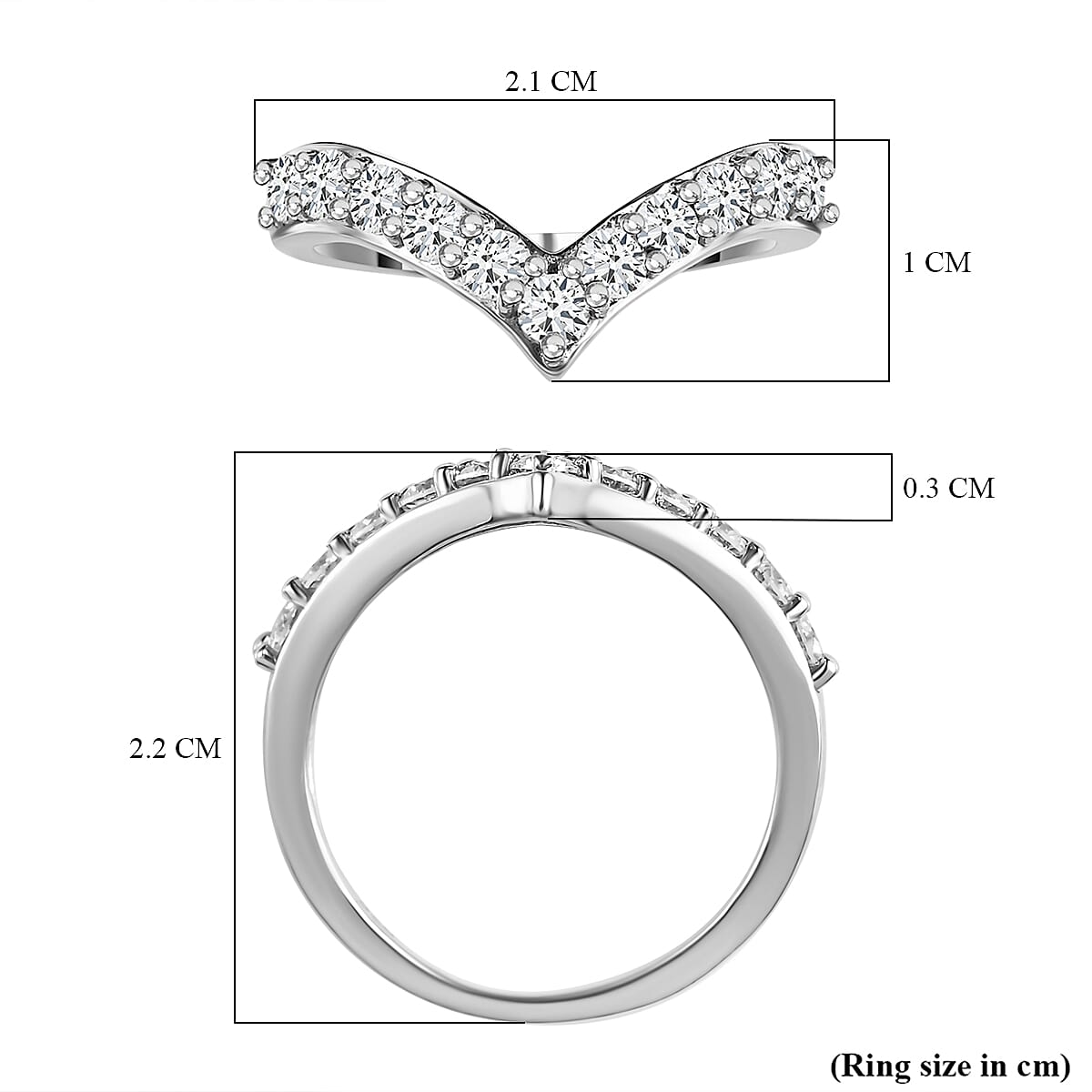 D'Joy Moissanite Wishbone Ring in Sterling Silver