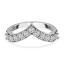 D'Joy Moissanite Wishbone Ring in Sterling Silver