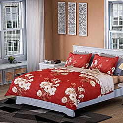 Branch Patterned Duvet Cover with 2 Pillowcases (Size 200x200 Cm) - Ivory