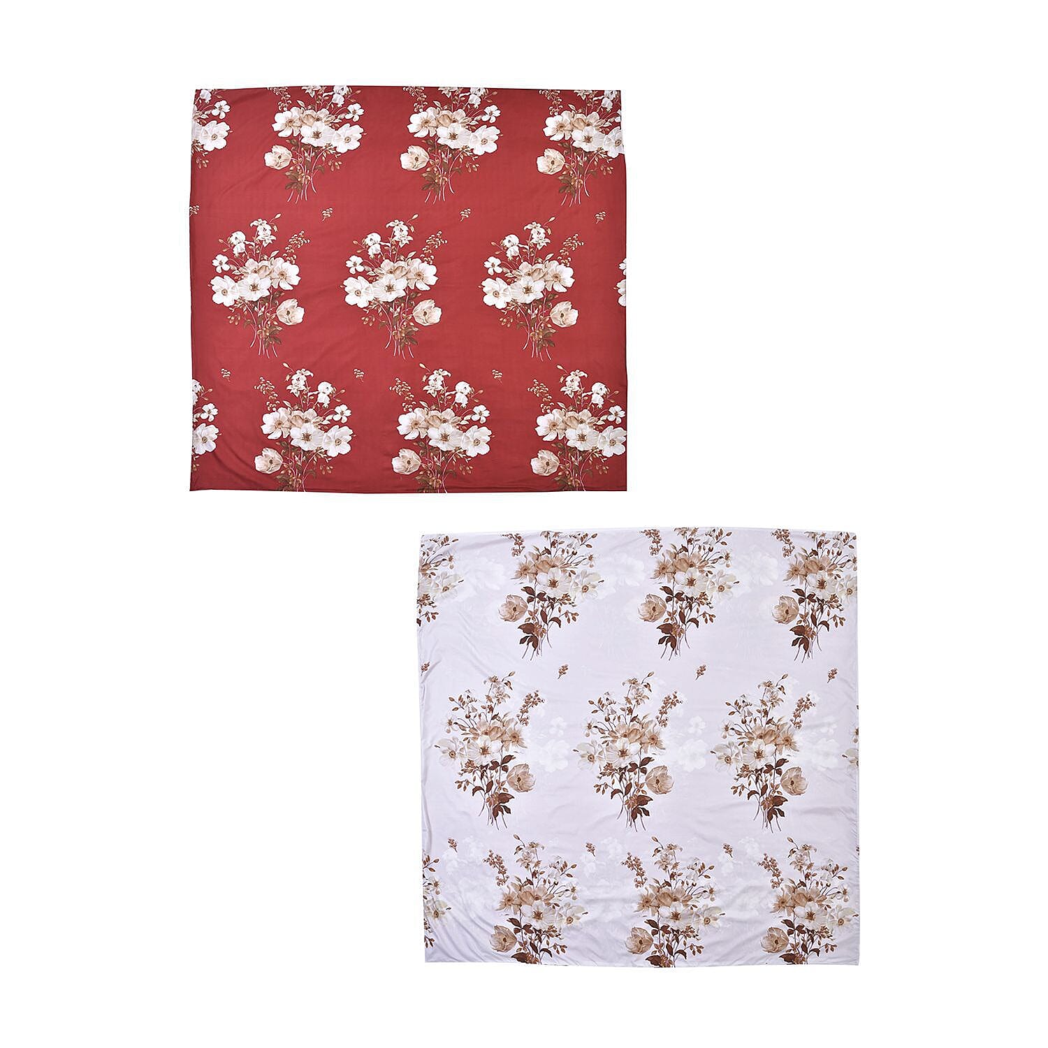 Branch Patterned Duvet Cover with 2 Pillowcases (Size 200x200 Cm) - Ivory