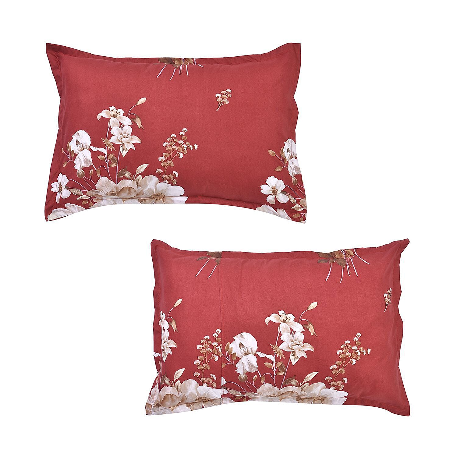 Branch Patterned Duvet Cover with 2 Pillowcases (Size 200x200 Cm) - Ivory