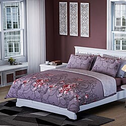 Branch Patterned Duvet Cover with 2 Pillowcases (Size 200x200 Cm) - Ivory