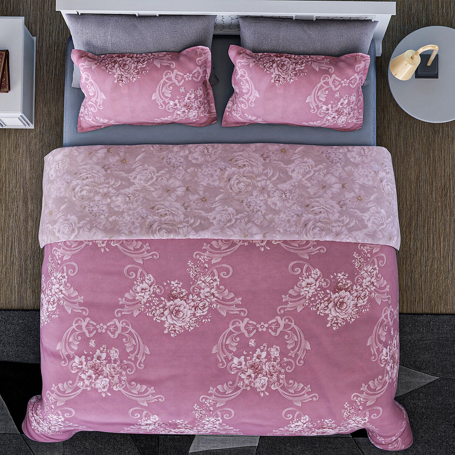 Branch Patterned Duvet Cover with 2 Pillowcases (Size 200x200 Cm) - Ivory