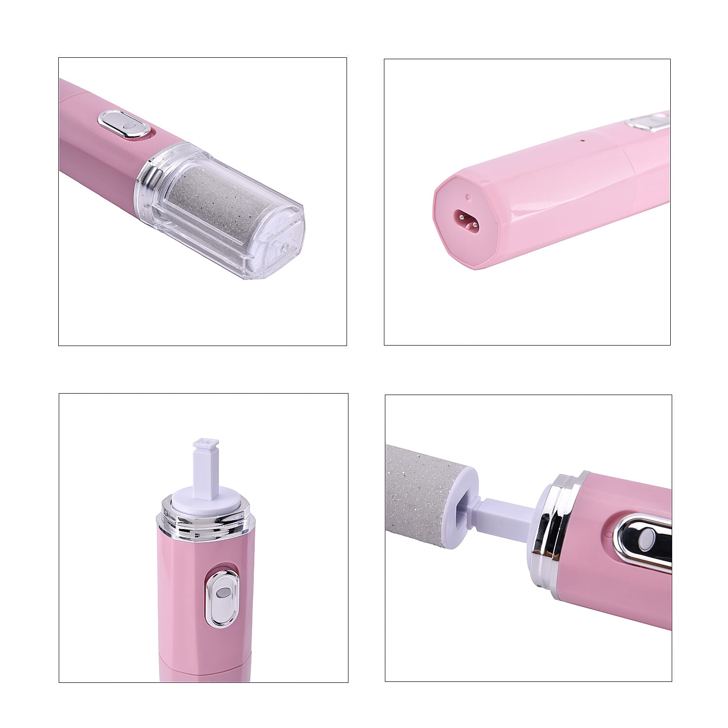 4 in 1 Callus Remover & Nail Polisher with Storage Bag - Pink