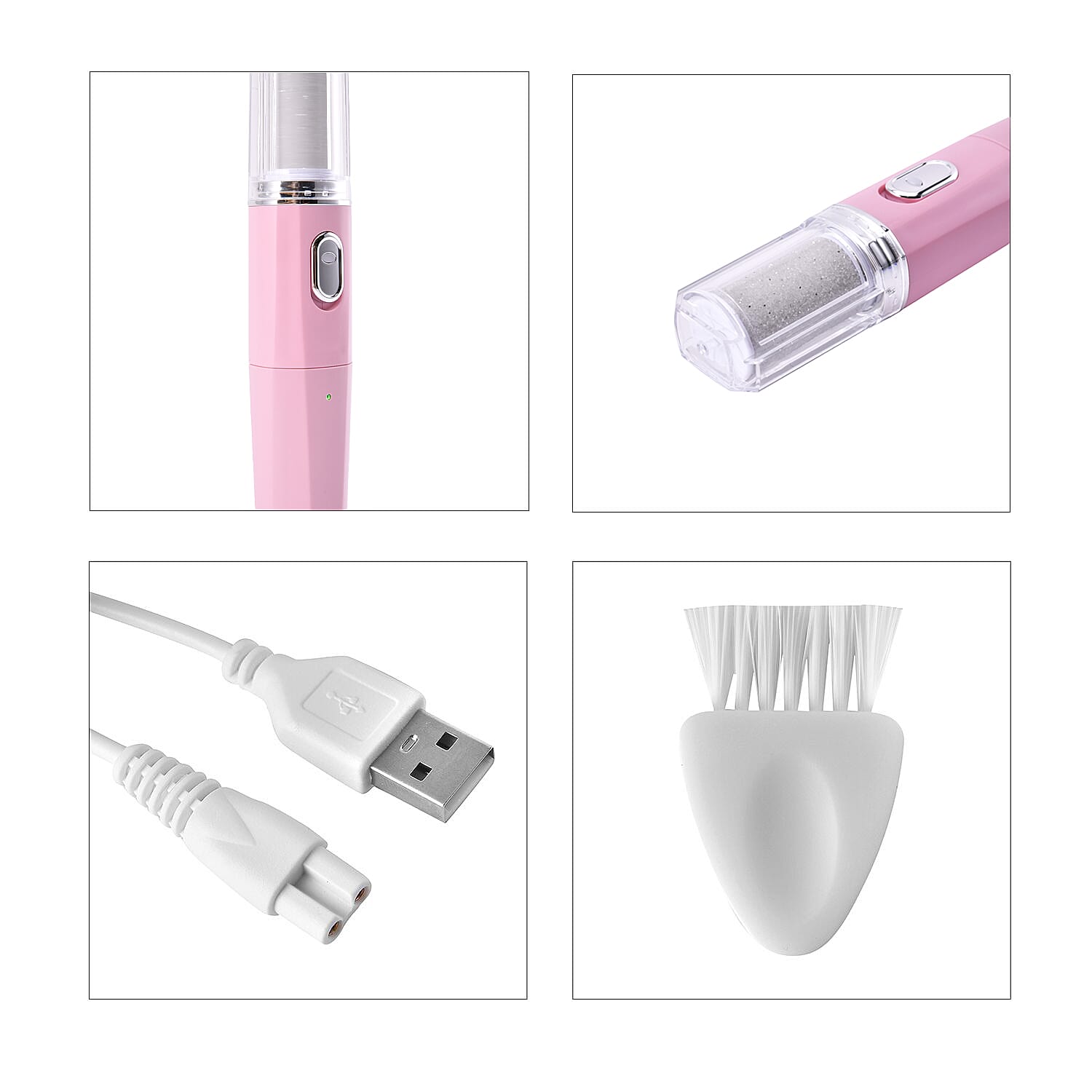 4 in 1 Callus Remover & Nail Polisher with Storage Bag - Pink