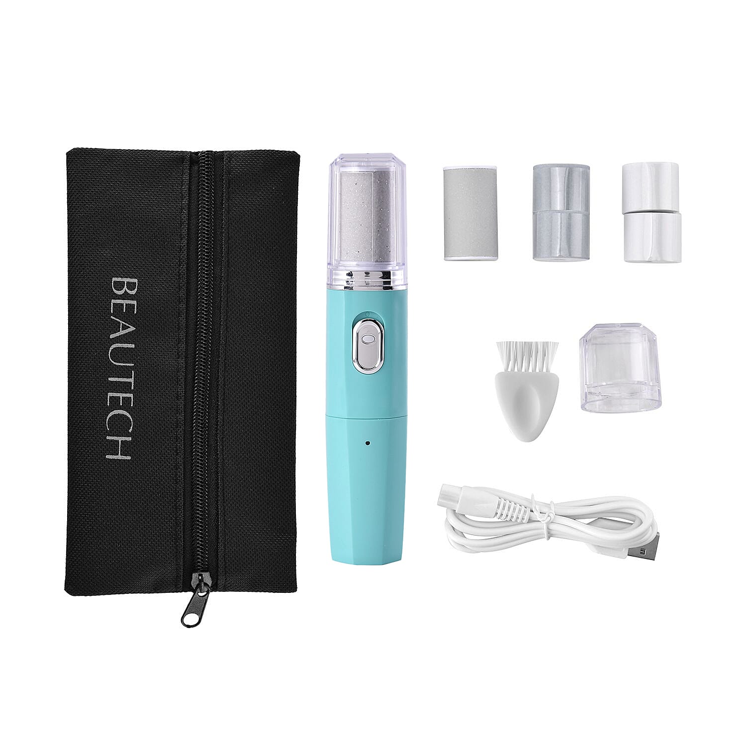 4 in 1 Callus Remover & Nail Polisher with Storage Bag - Blue