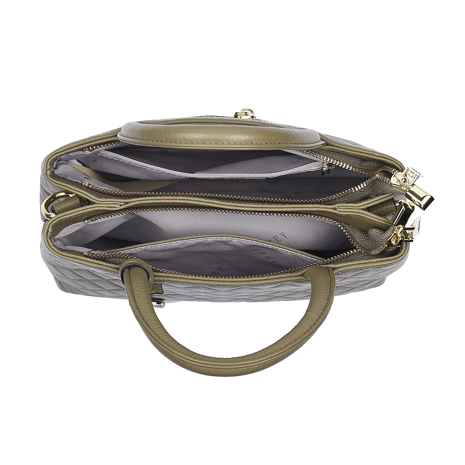 LA MAREY 100% Genuine Leather Diamond Pattern Convertible Bag with Shoulder Strap (Size 25x20x10 Cm) - Green