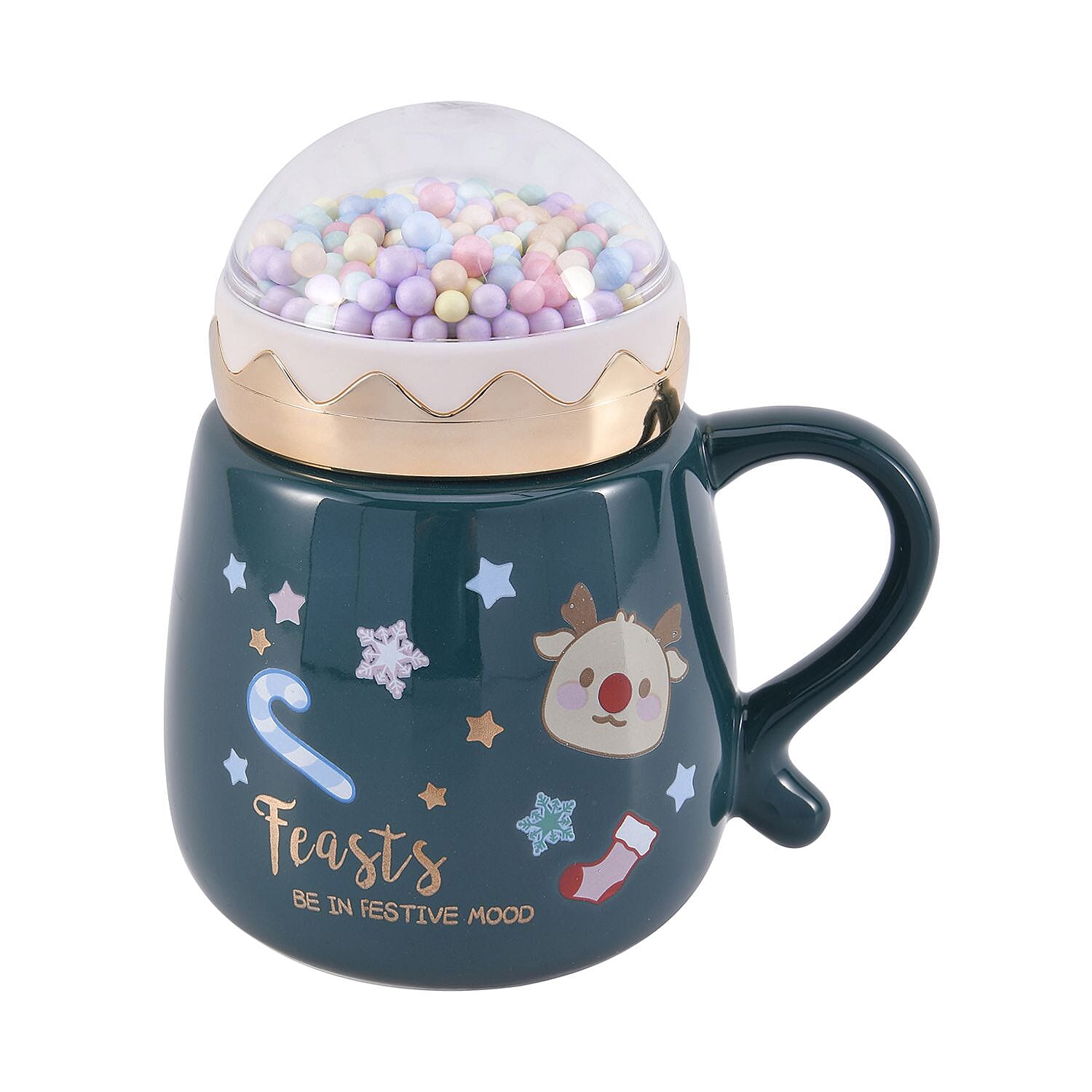  Coffee, Travel Mug and Tea Cup (Size 13x9x1 cm) - Green & Pink