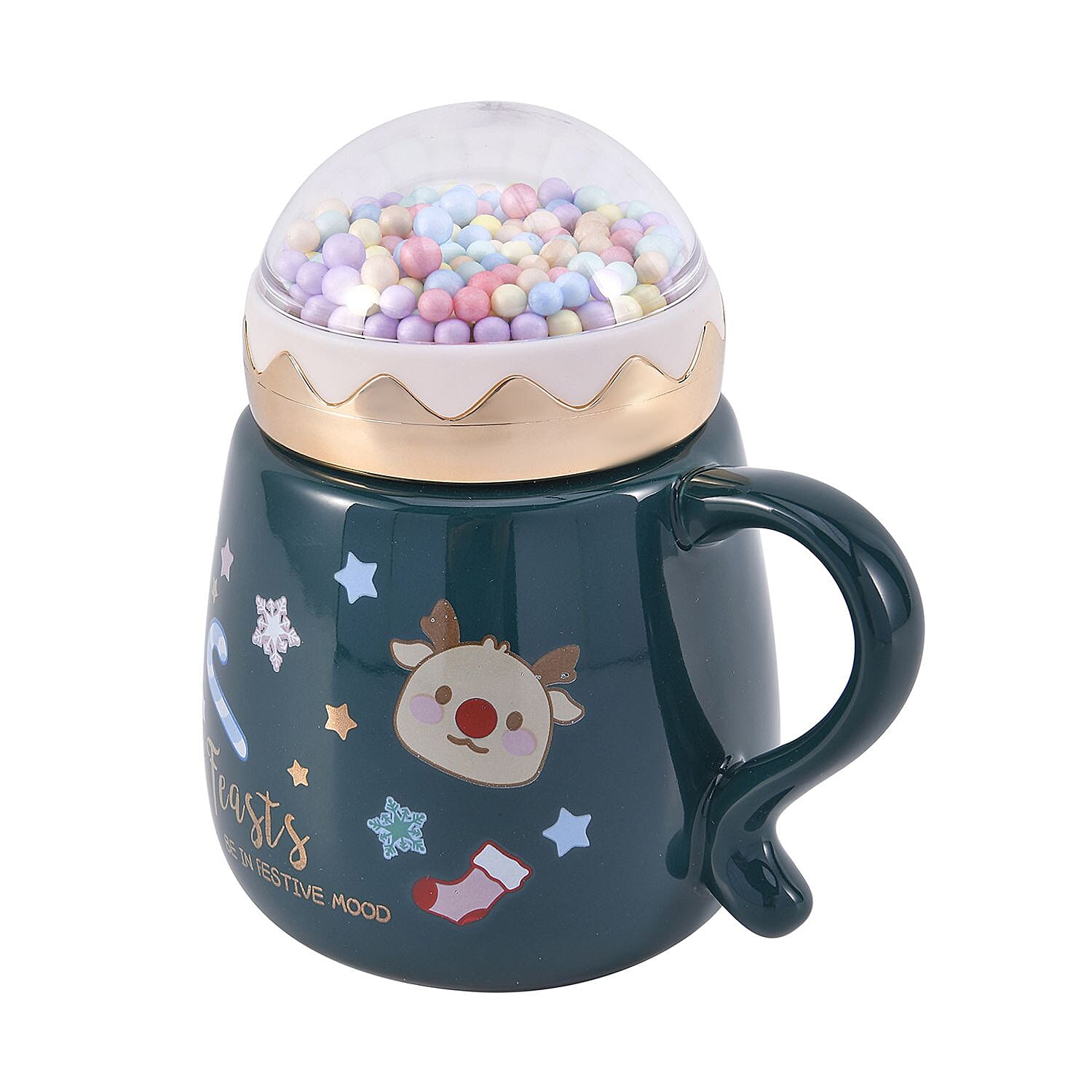  Coffee, Travel Mug and Tea Cup (Size 13x9x1 cm) - Green & Pink