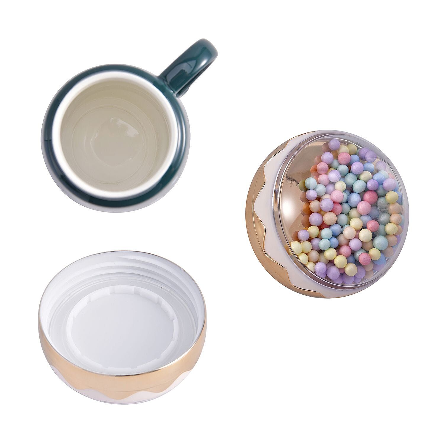  Coffee, Travel Mug and Tea Cup (Size 13x9x1 cm) - Green & Pink