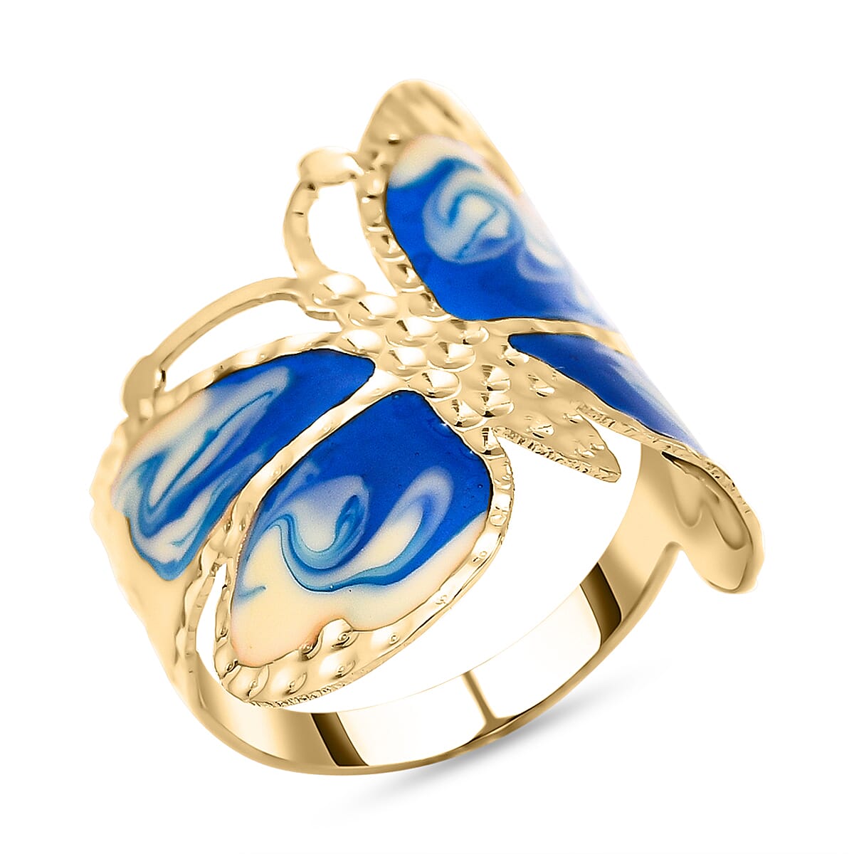 Maestro Collection - 9K Yellow Gold Enamelled Butterfly Ring