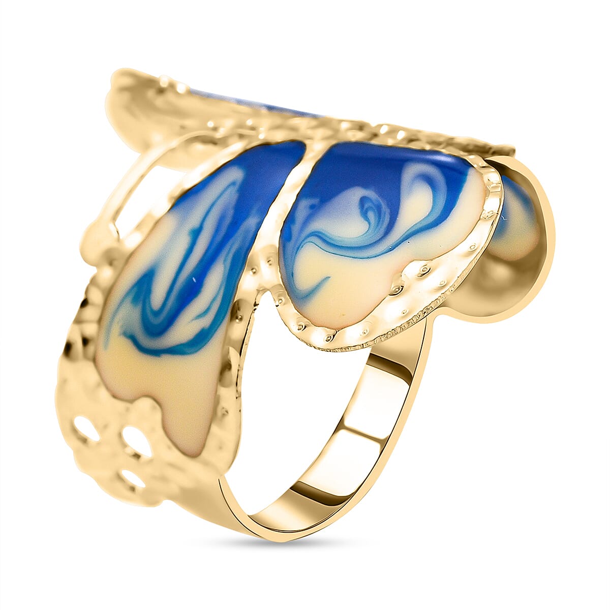 Maestro Collection - 9K Yellow Gold Enamelled Butterfly Ring