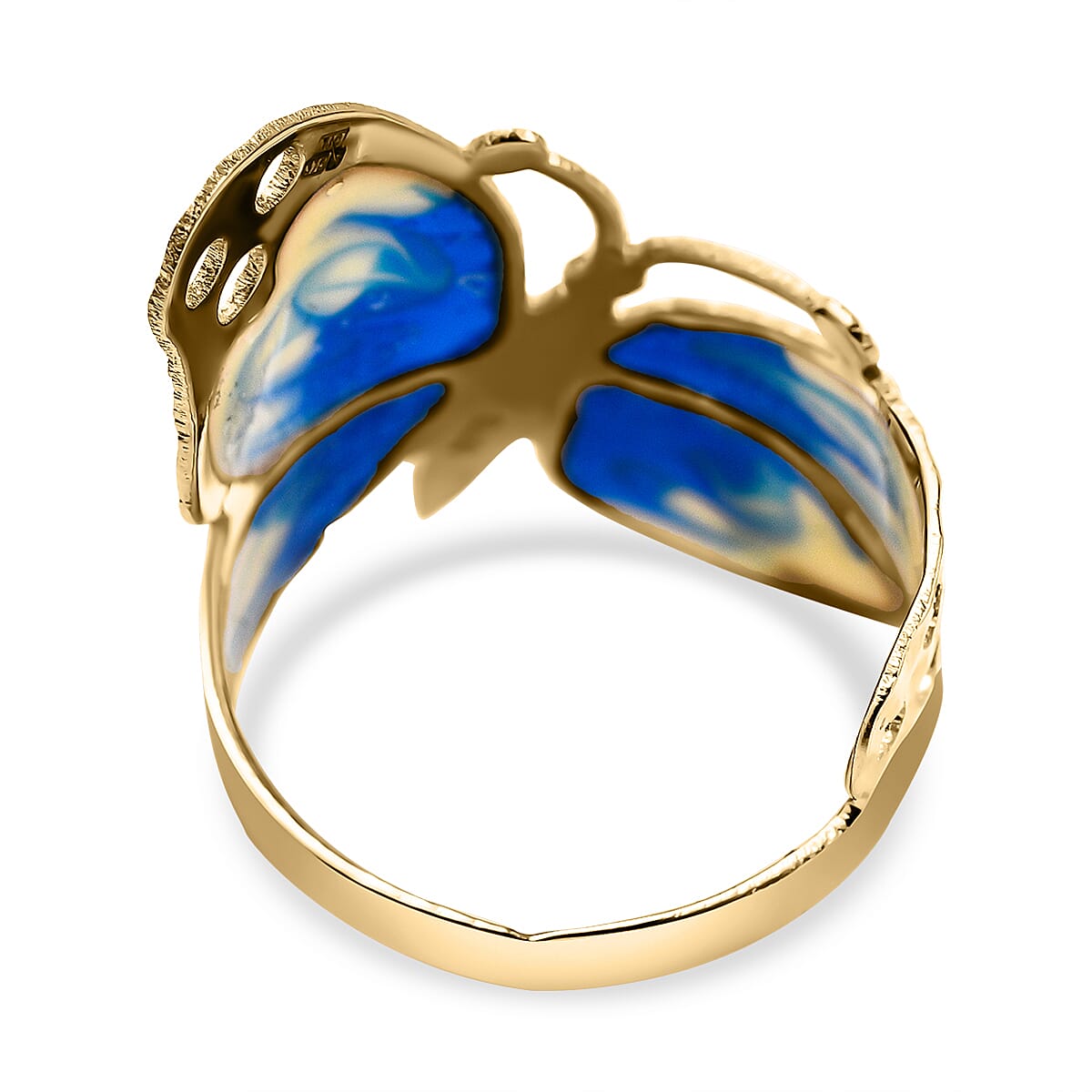 Maestro Collection - 9K Yellow Gold Enamelled Butterfly Ring