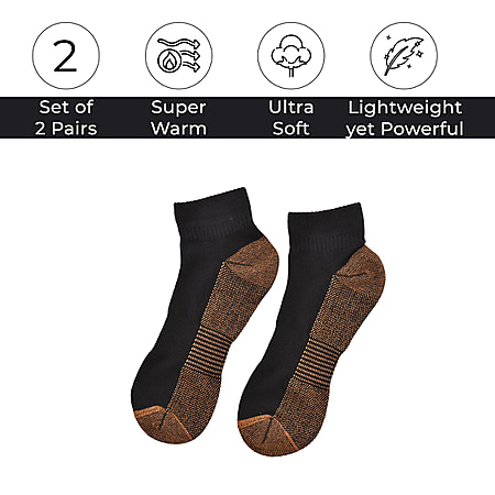 4 Pairs Antibacterial Copper Infused Compression Socks (Size S-M
