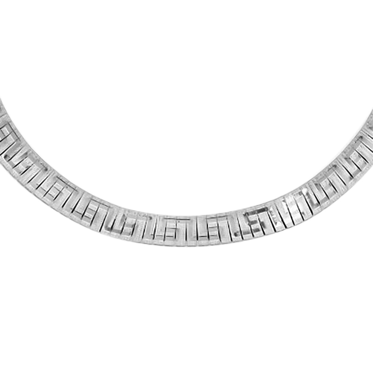 Sterling Silver Greek Key Necklace (Size - 17) With Lobster Clasp, Silver Wt. 23.50 Gms.