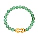 Green Aventurine Bracelet (Size - 8) With Magnetic Clasp In Gold Tone 112.500 Ct.