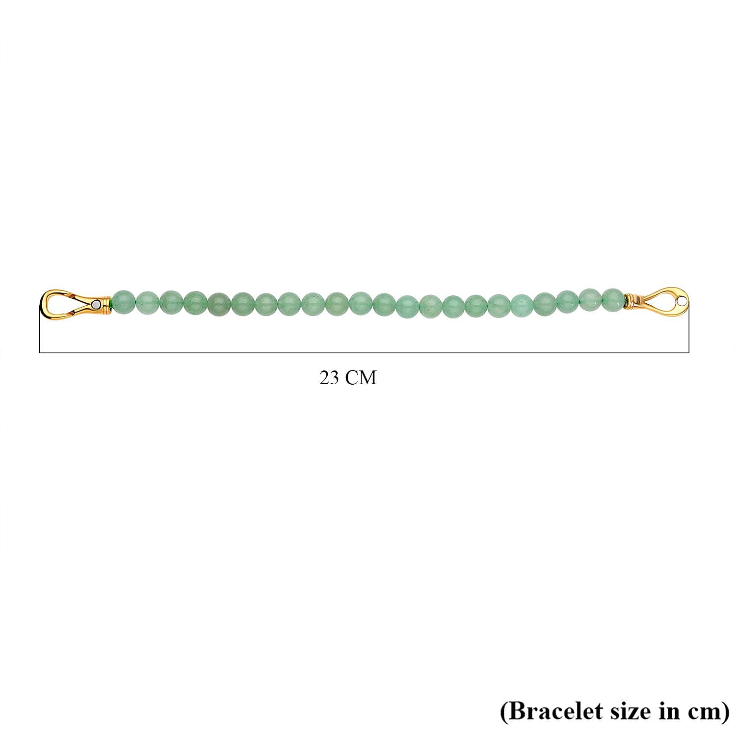 Green Aventurine Bracelet (Size - 8) With Magnetic Clasp In Gold Tone 112.500 Ct.