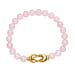 Rose Quartz Bracelet (Size - 8 ) With Magnetic Clasp in Pure Yellow Gold Stainless Steel 112.500 Ct.