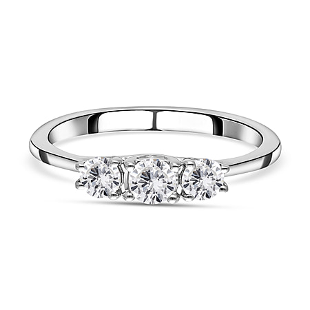JCK Vegas Close Out -14K White Gold SGL Certified Diamond (I1-I2-G-H) Trilogy Ring 0.50 Ct.