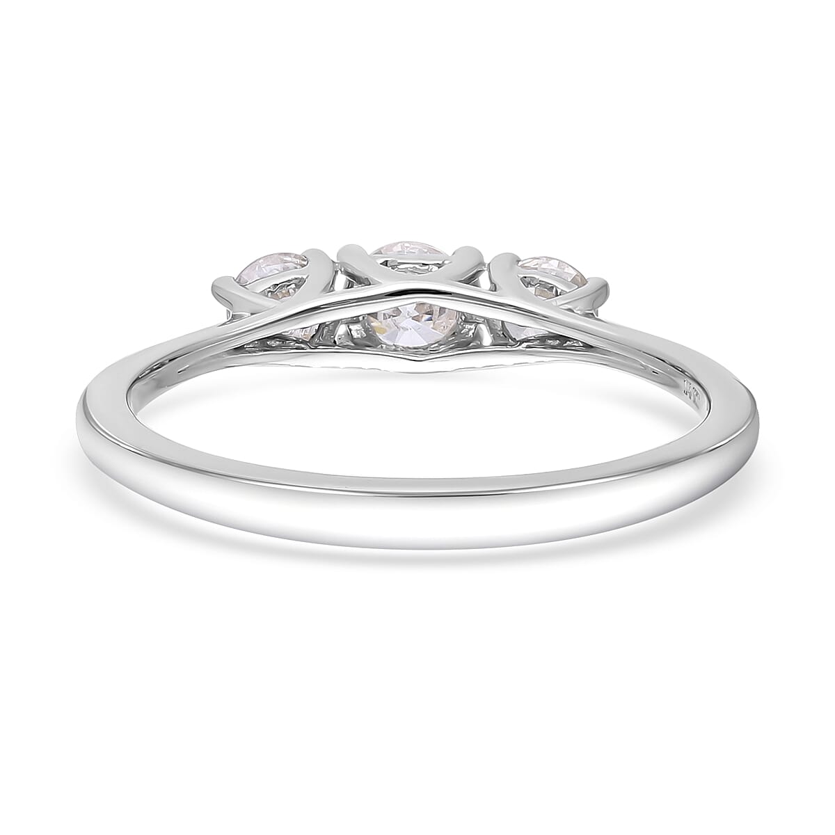 JCK Vegas Close Out -14K White Gold SGL Certified Diamond (I1-I2-G-H) Trilogy Ring 0.50 Ct.