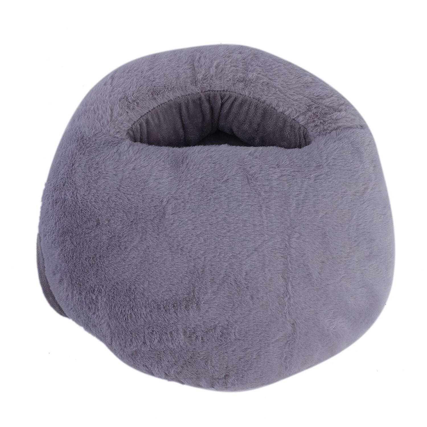 Homesmart Heated Faux Fur Foot Cosy with USB Cable (Size 29x25x5 Cm) - Grey