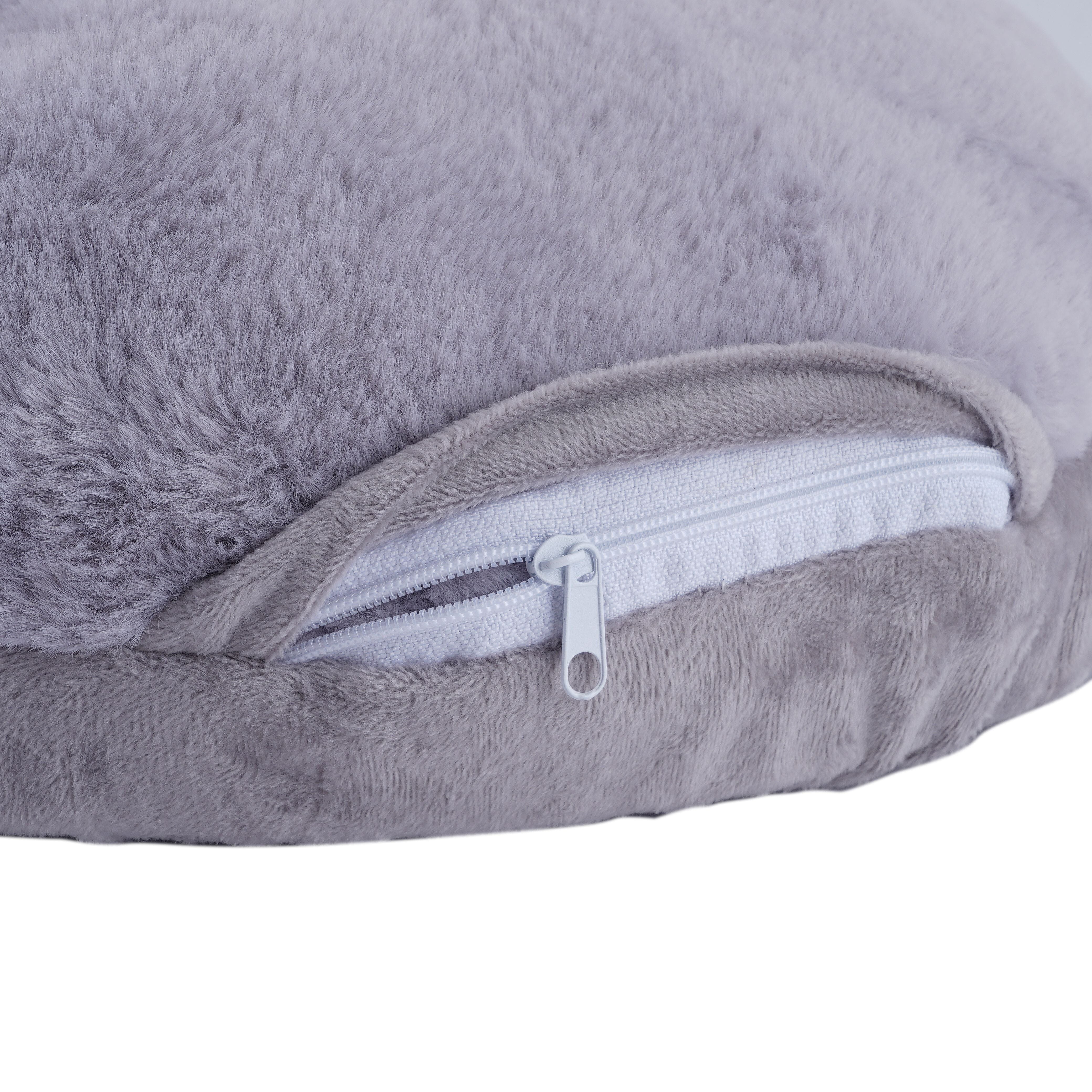 Homesmart Heated Faux Fur Foot Cosy with USB Cable (Size 29x25x5 Cm) - Grey
