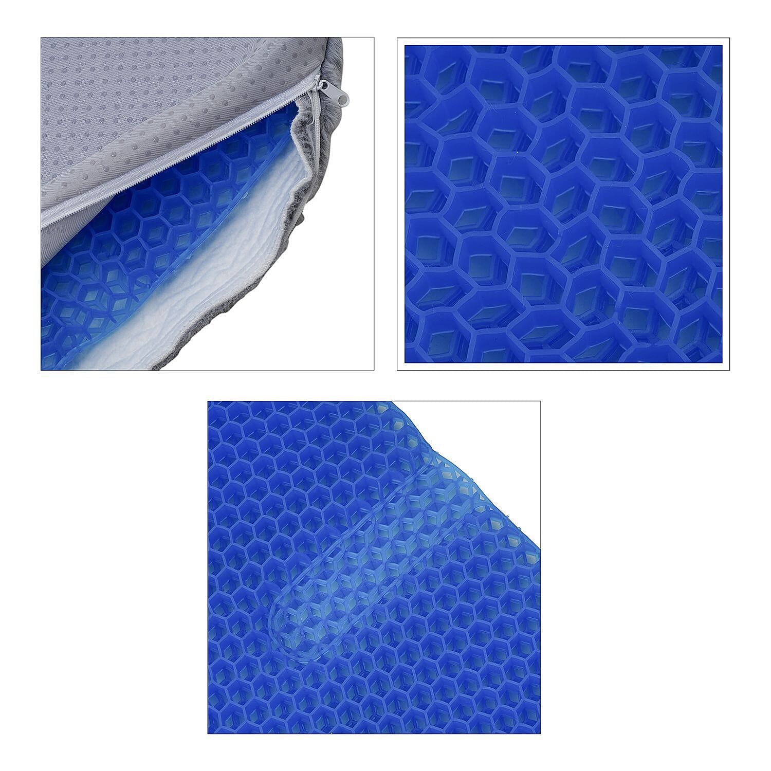 Sherpa Lined Heat Cushion with Gel Honeycomb Filling - USB Cable (Size 48x45 Cm)