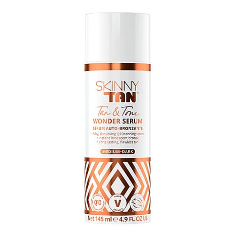 Skinny Tan- Wonder Serum Tanning Bundle (Incl. Wonder Serum Self-Tanner - 145ml, Wonder Serum Gradual Tanner - 200ml, Luxury Tanning Mitt - Tan Exfoliating Mitt)