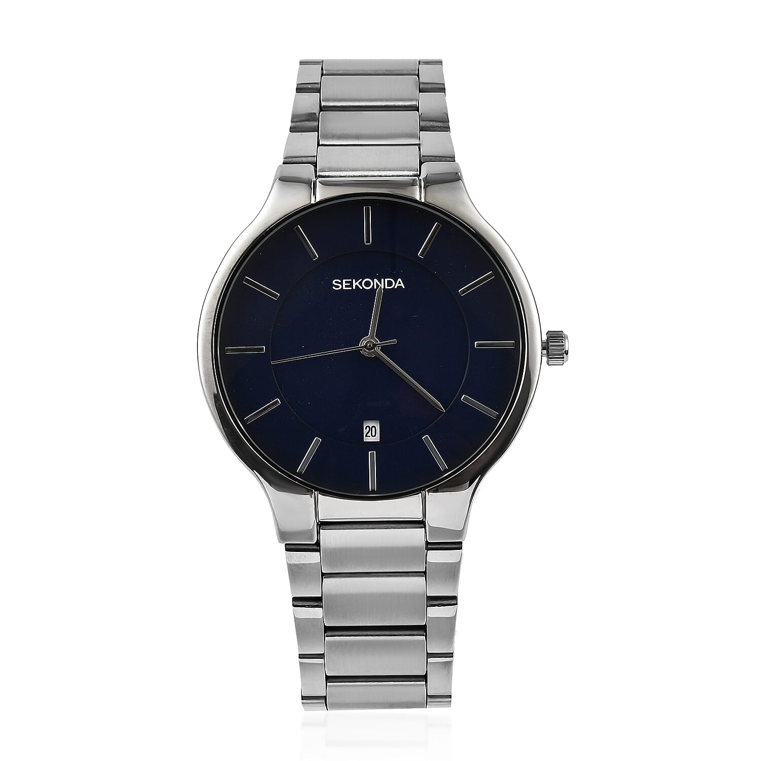 Close out Deal Sekonda Blue Dial Watch with Silver Link Bracelet