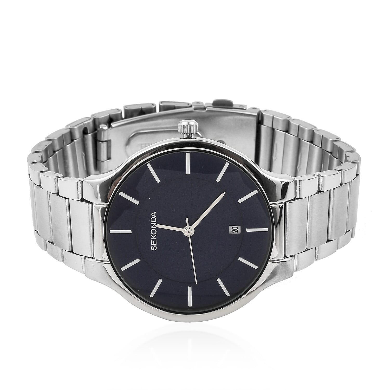 Close out Deal - Sekonda Blue Dial Watch with Silver Link Bracelet