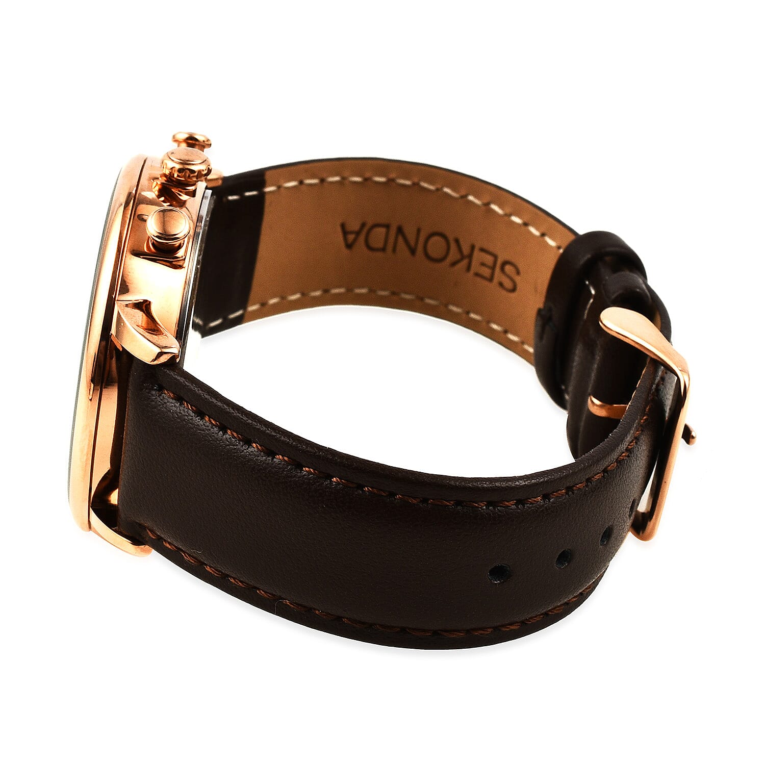 Close out Deal - Sekonda Black Chronograph Dial Watch with Leather Belt