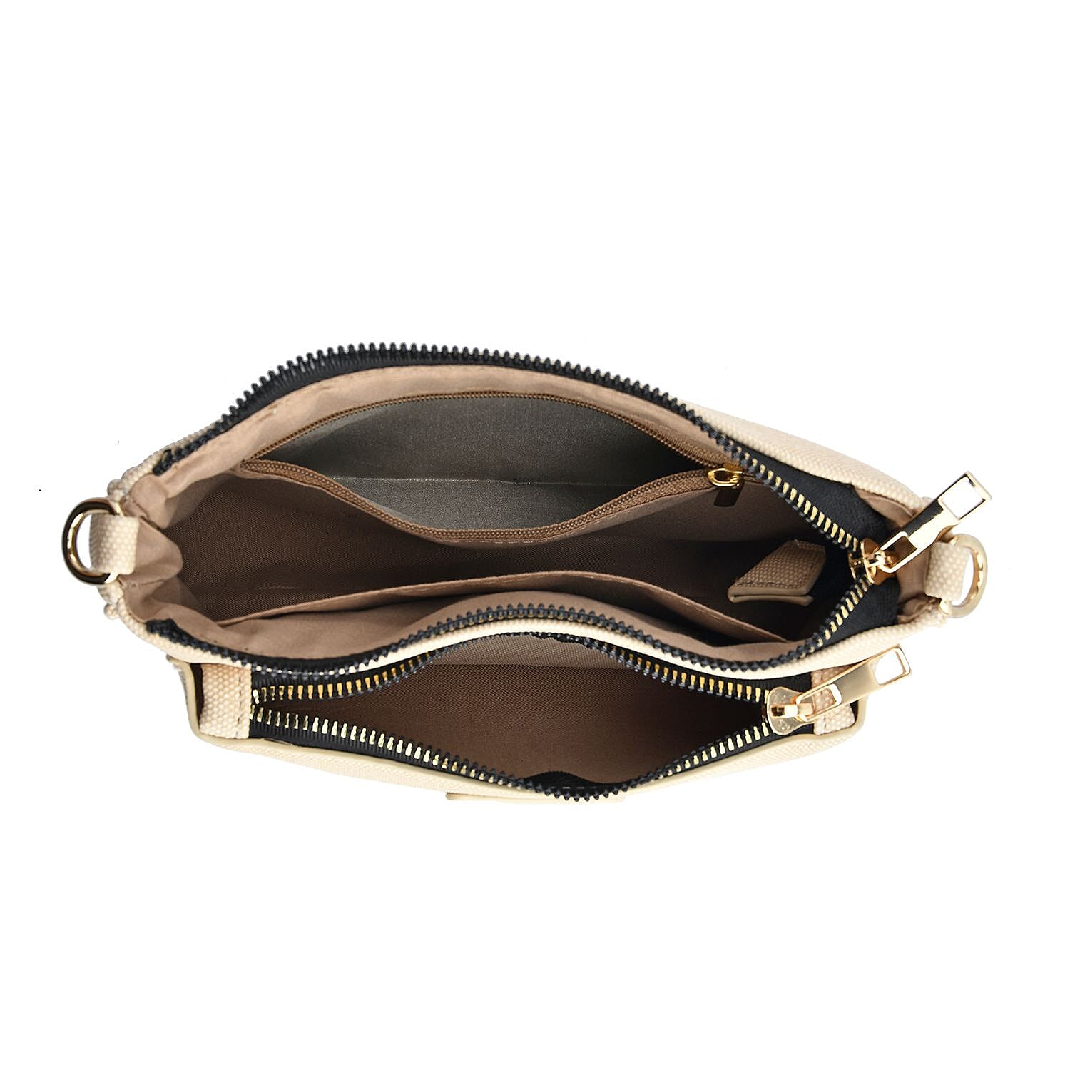 Passage - Faux Leather Crossbody Bag with RFID Protection and Removable Coin Pouch - Beige