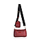 Passage - Faux Leather Crossbody Bag with RFID Protection and Removable Coin Pouch - Burgundy