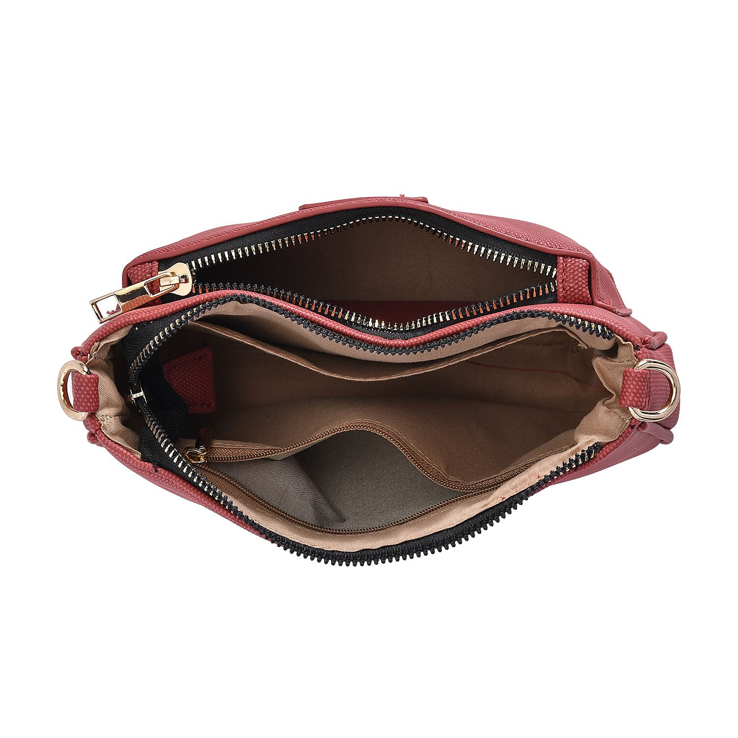 Passage - Faux Leather Crossbody Bag with RFID Protection and Removable Coin Pouch - Burgundy