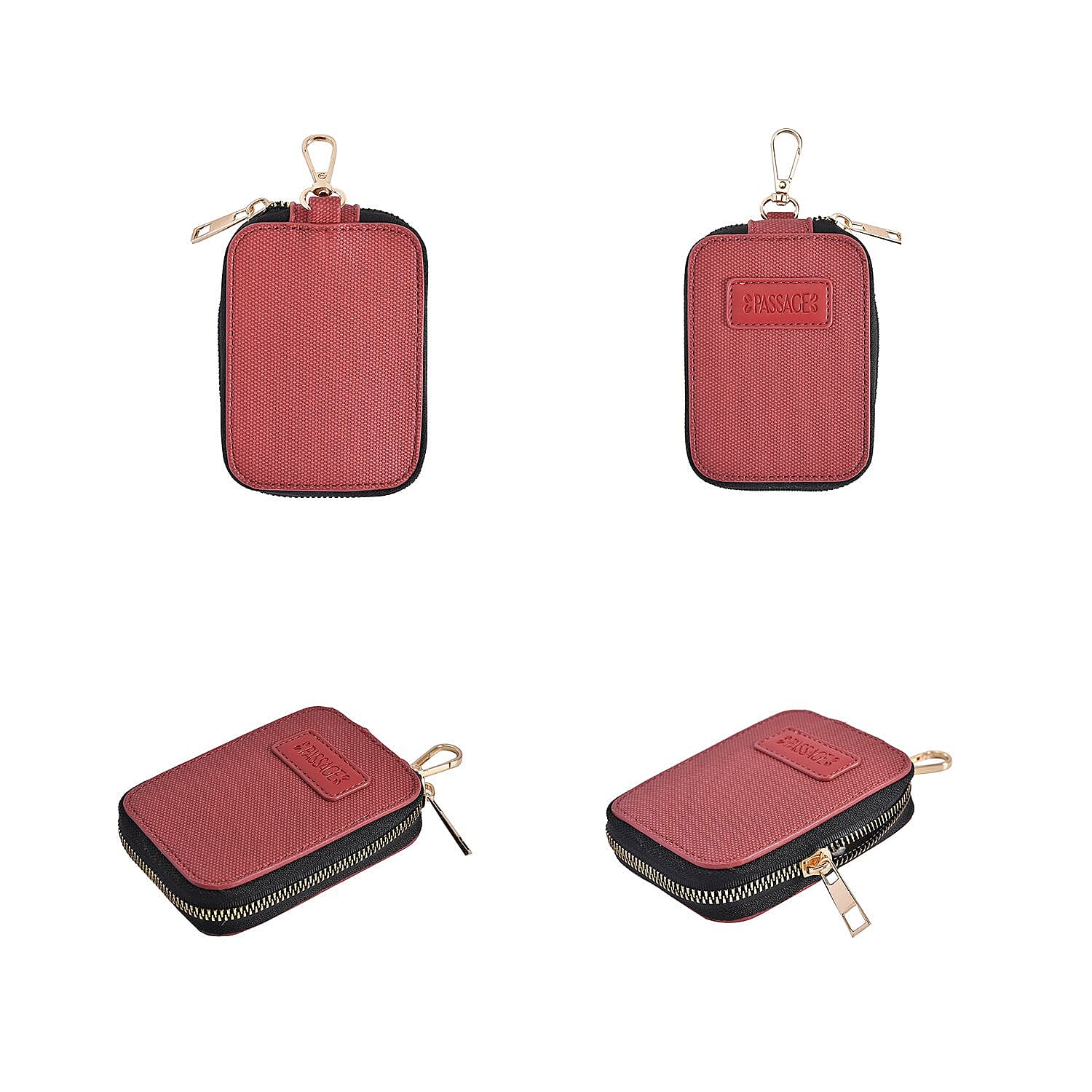 Passage - Faux Leather Crossbody Bag with RFID Protection and Removable Coin Pouch - Burgundy