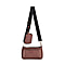 Passage - Faux Leather Crossbody Bag with RFID Protection and Removable Coin Pouch - Burgundy