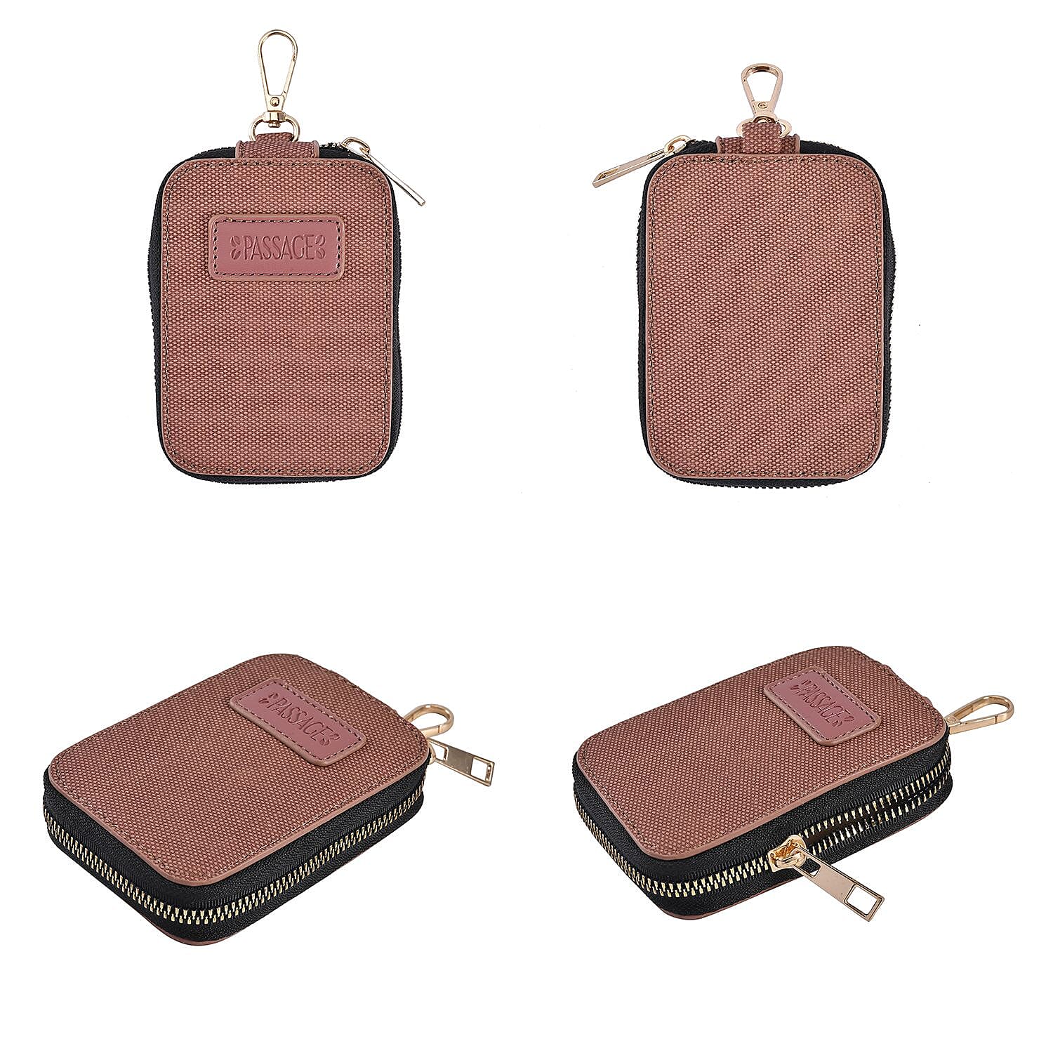 Passage - Faux Leather Crossbody Bag with RFID protection and Removable Coin Pouch - Brown