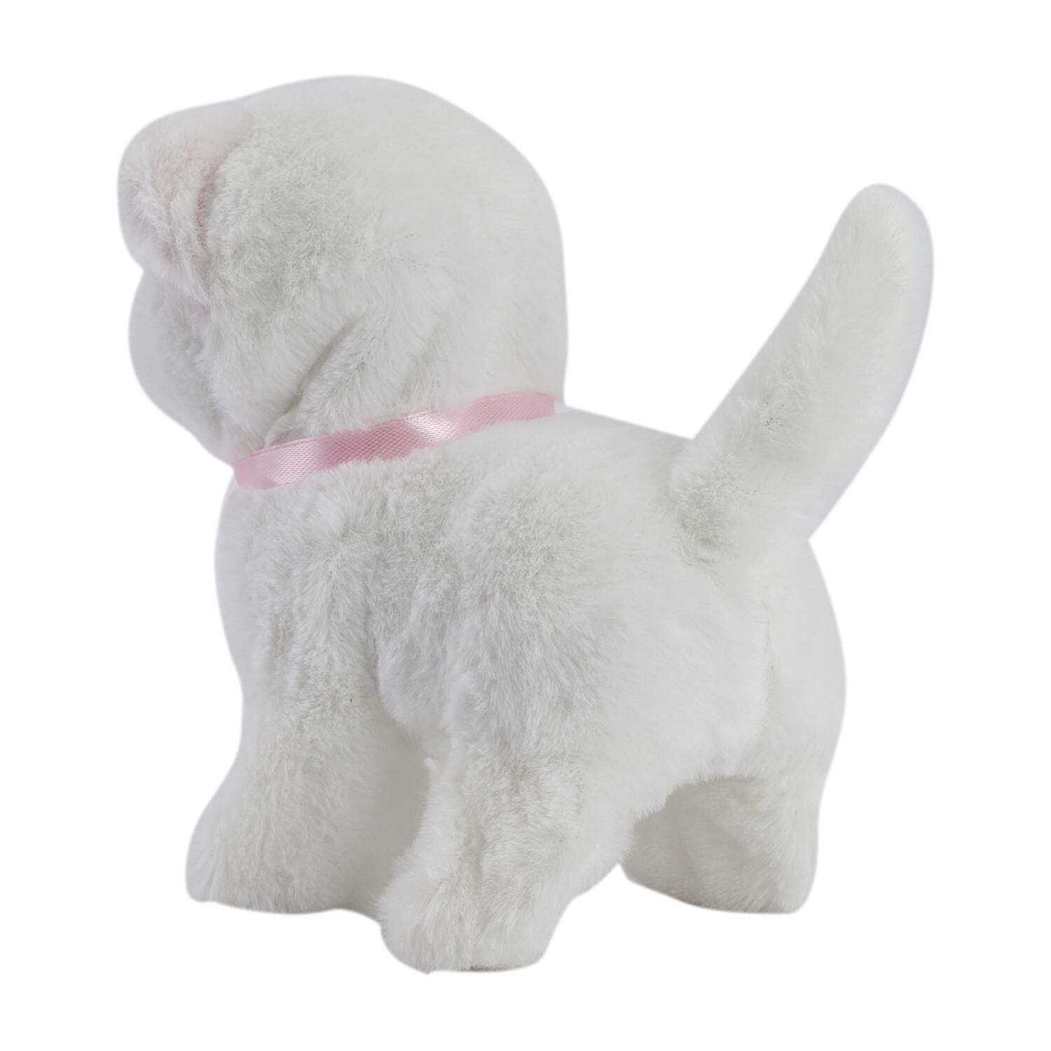 Doorbuster - Electric Walking Plush Cat Toy - White (Size 16x16x7 cm, 2 AA Battery Not Incl.)