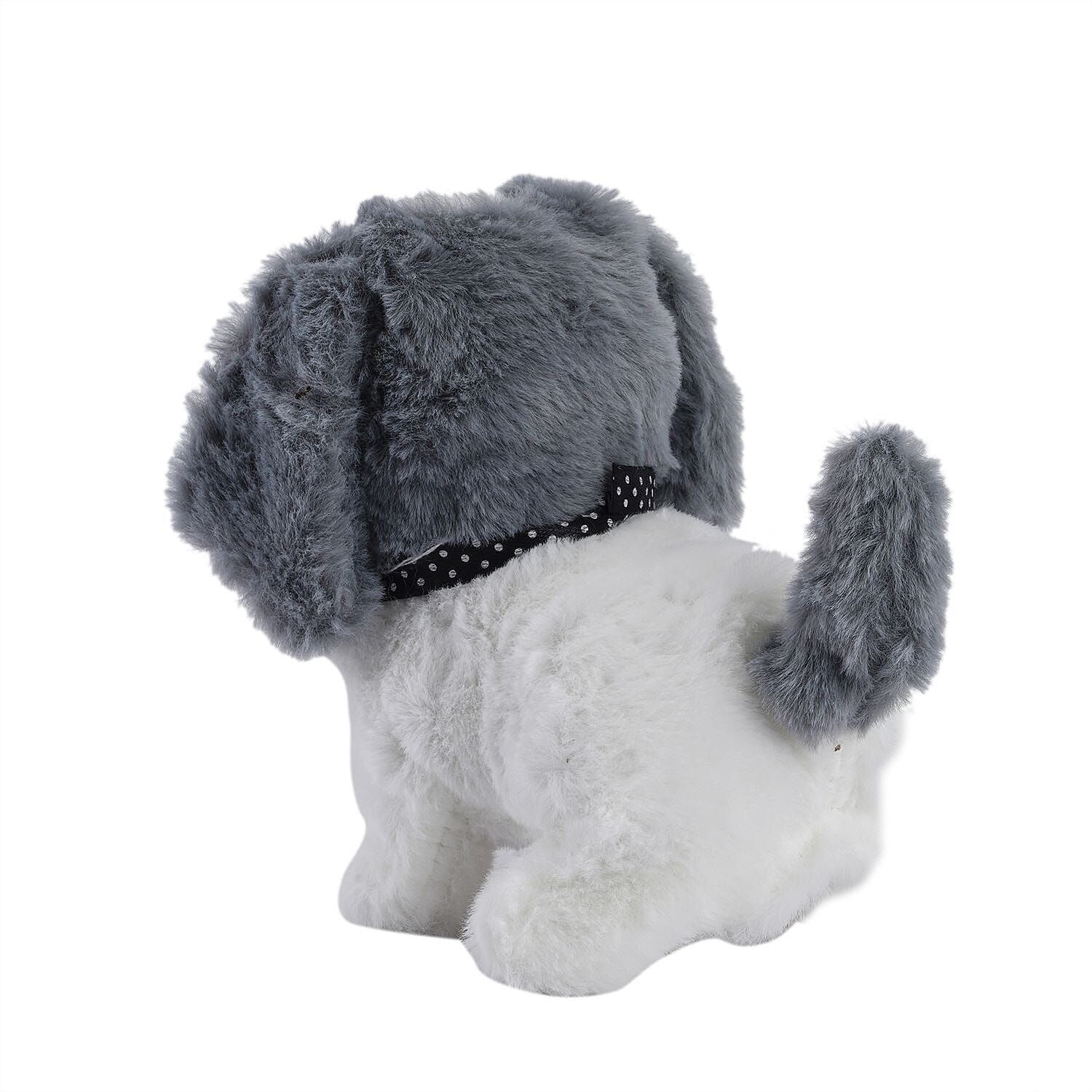 Doorbuster - Electric Walking Plush Dog Toy - Grey (2 AA Battery Not Included)