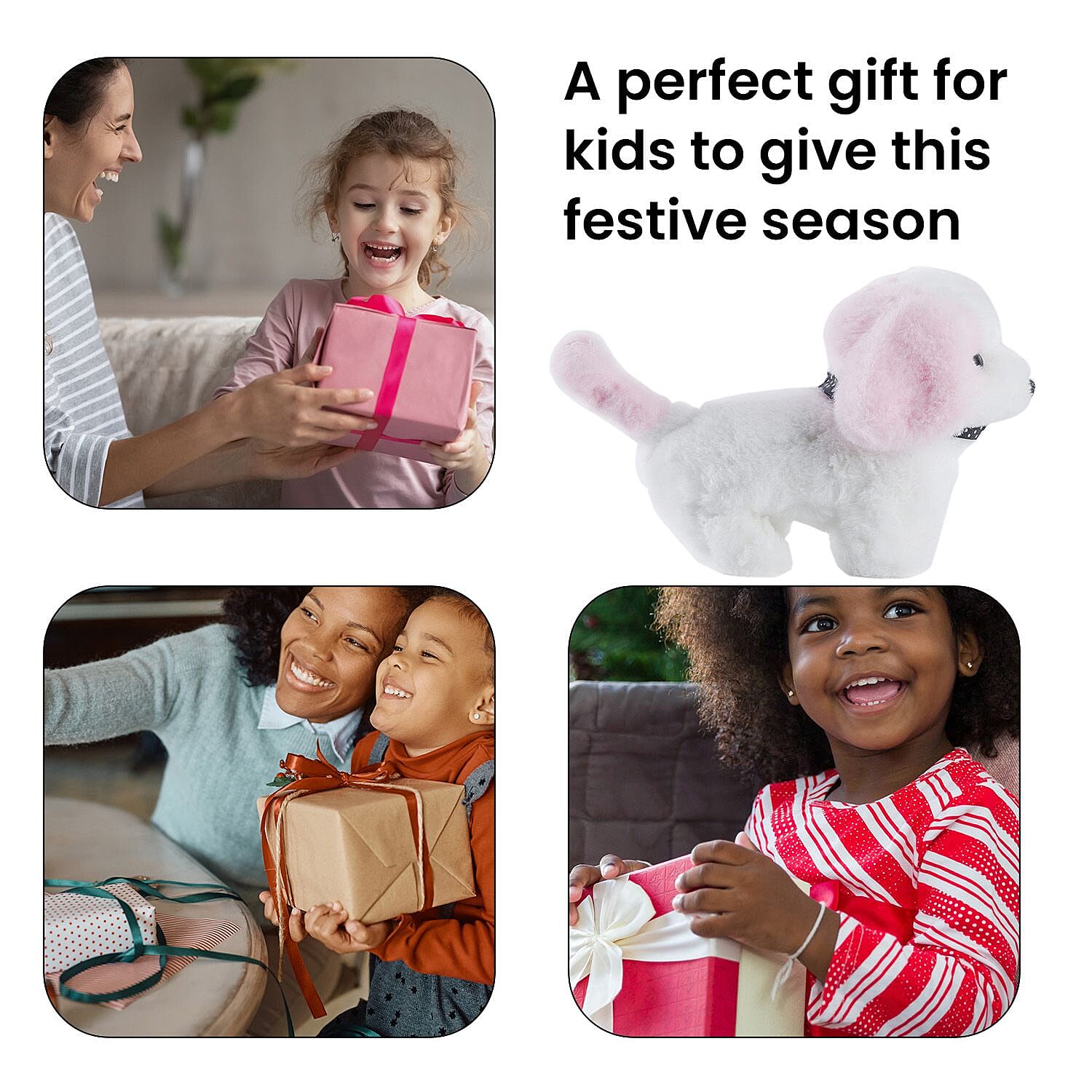 Doorbuster - Electric Walking Plush Dog Toy - Pink (Size 18x15x13 cm, 2 AA Battery Not Incl.)