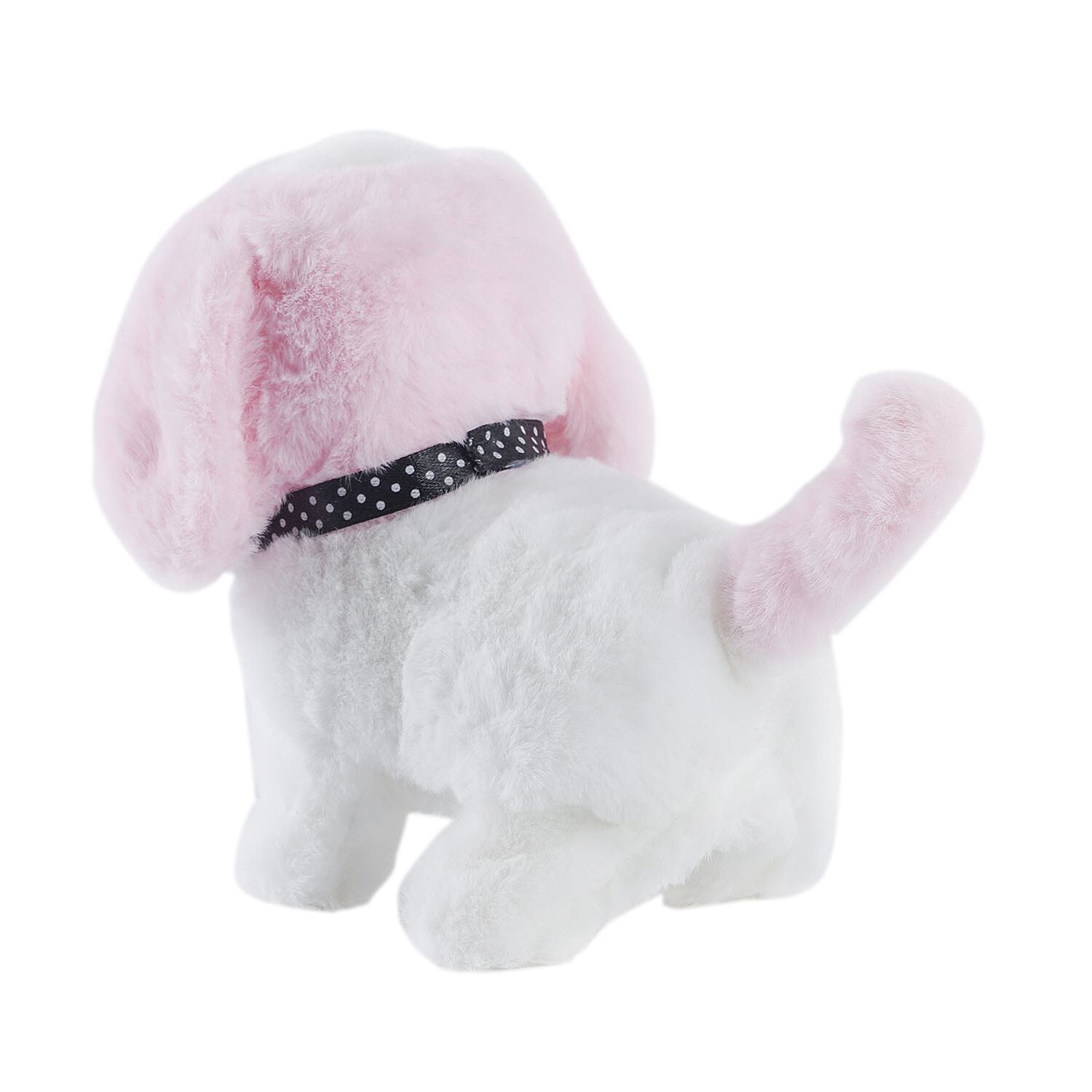 Doorbuster - Electric Walking Plush Dog Toy - Pink (Size 18x15x13 cm, 2 AA Battery Not Incl.)