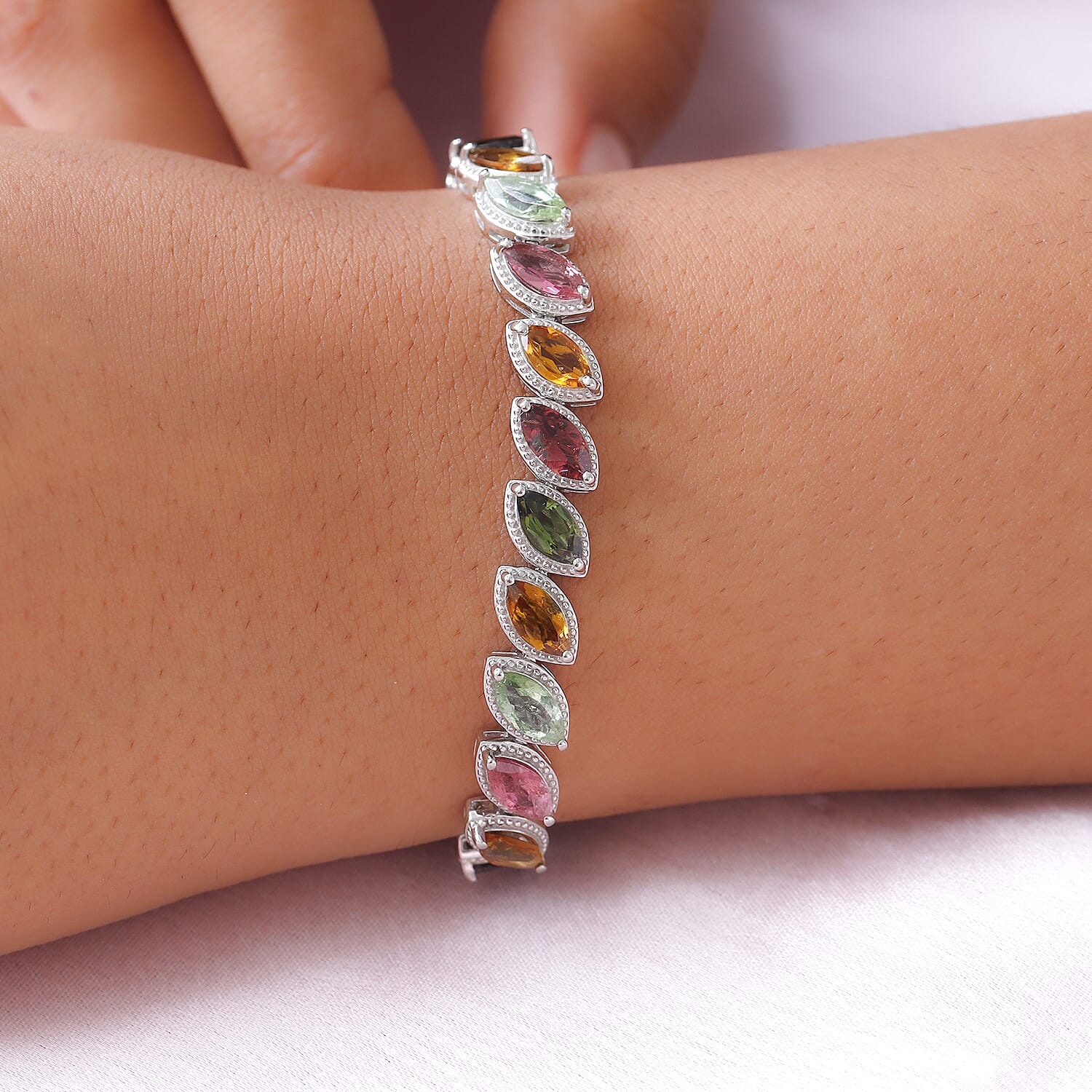 Sterling silver hot sale tourmaline bracelets