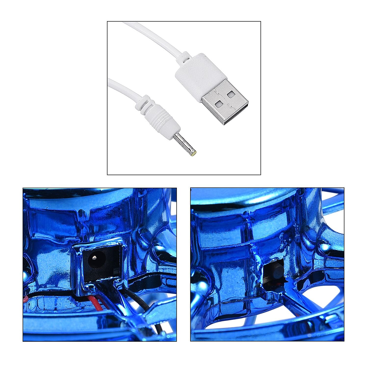 UFO Flying Ball with LED Light with Rechargeable Battery - Blue