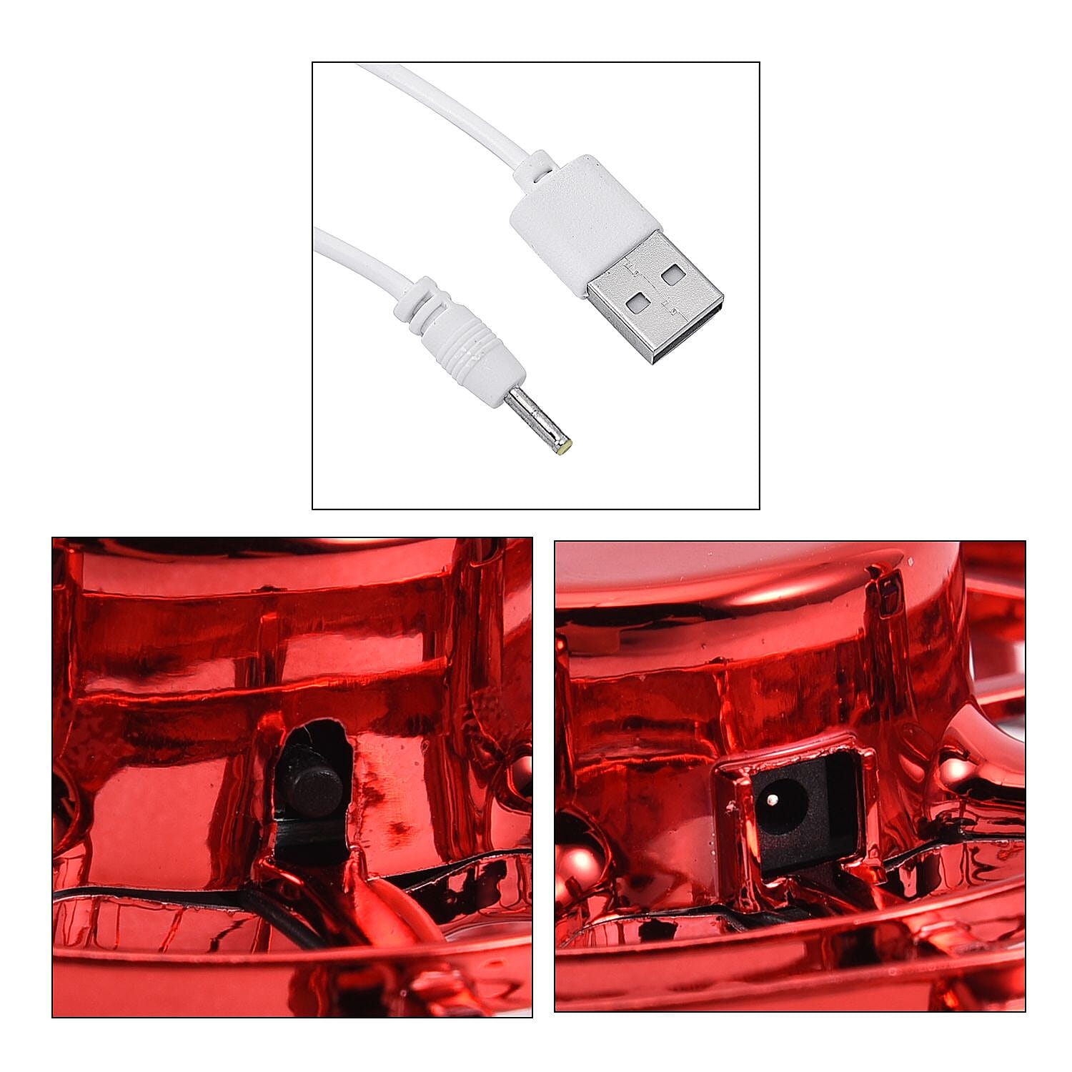 UFO Flying Ball with LED Light with Rechargeable Battery - Red