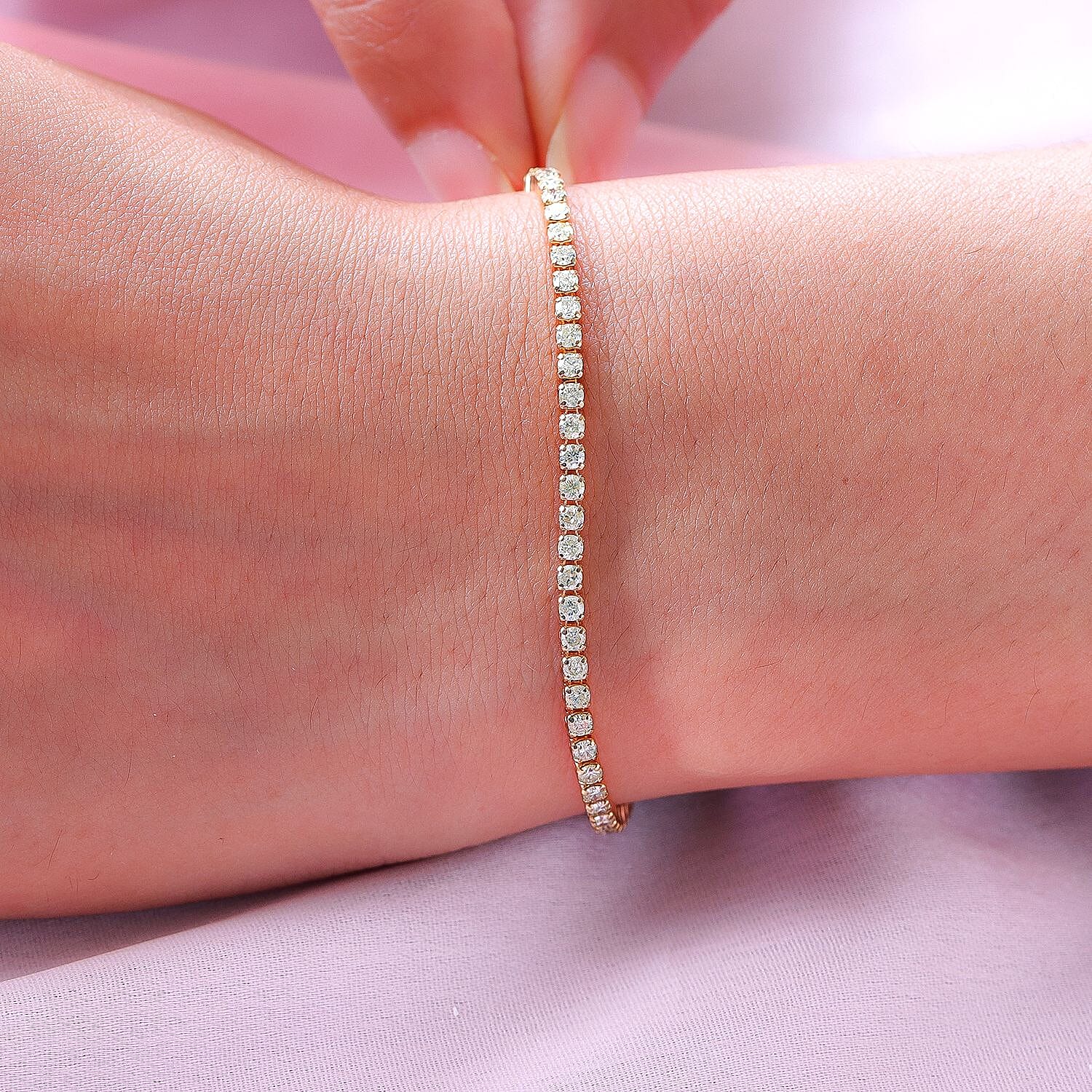 Natural Yellow Diamond Link Bracelet (Size - 7.5) in Vermeil Yellow Gold Overlay Sterling Silver 2.60 Ct.