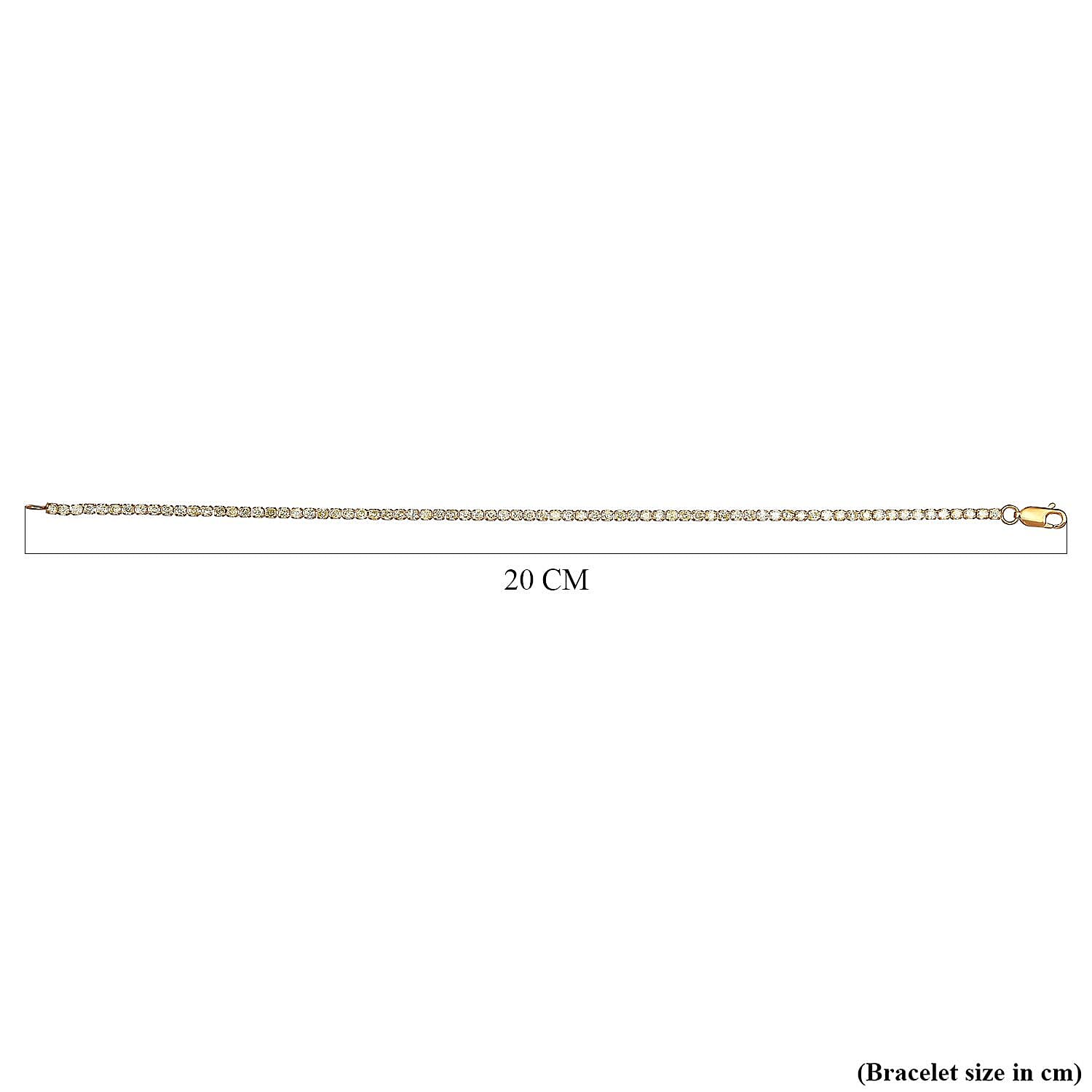 Natural Yellow Diamond Link Bracelet (Size - 7.5) in Vermeil Yellow Gold Overlay Sterling Silver 2.60 Ct.