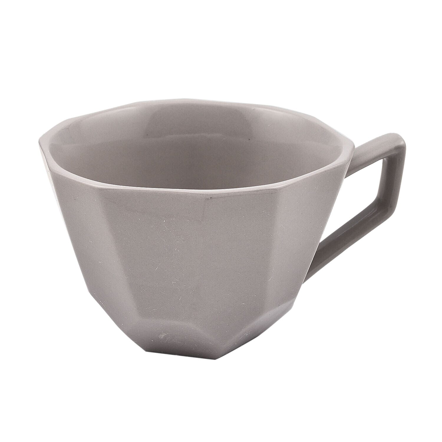 Tea Pot and Cup Set For One Diamond Porcelain in Gift Box (Size 19x18x14 Cm) - Light Grey and Light Pink